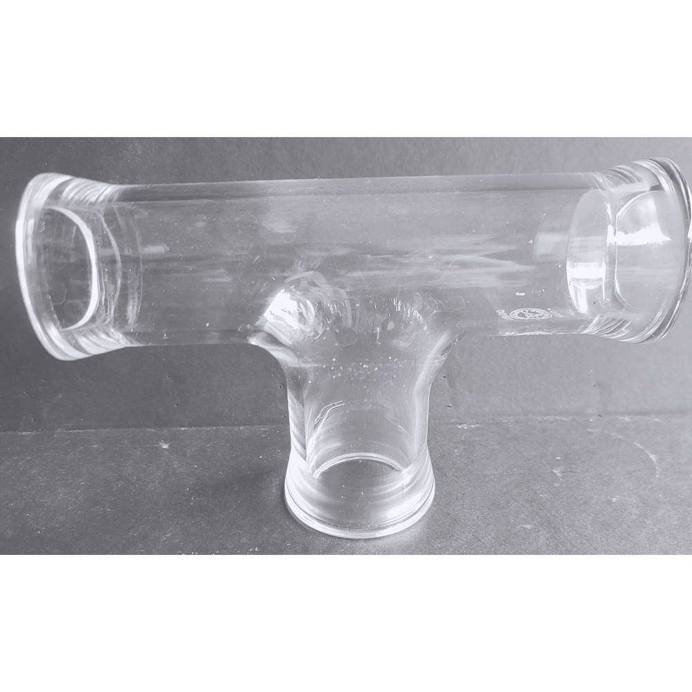 Vintage Pyrex Double Tough Glass T-Joint Pipe Fitting Industrial USA 7.5 Inch‎